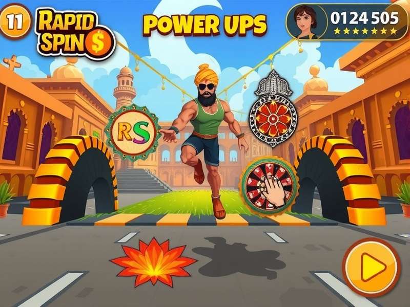 Rapid Spin Hero gameplay screenshot showing character spinning through obstacles